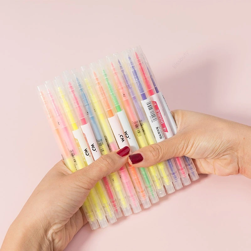 قلم تمييز ألوان الباستيل للمدر - مراجعة Pastel Highlighter Set Double Ended وسعره